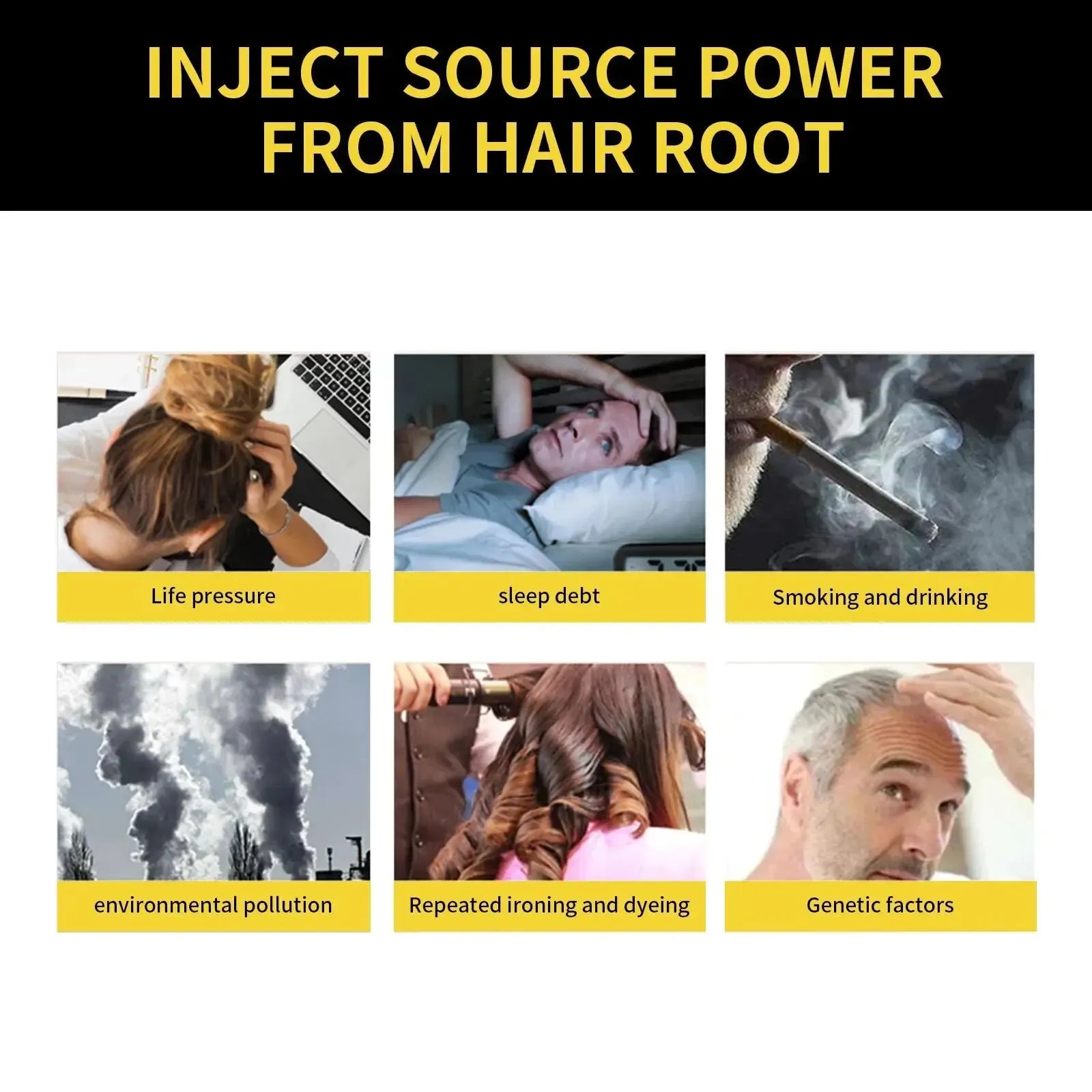 EELHOE Gray Hair Color Dye Shampoo – Natural Black Restore Hair Dye Shampoo Oasis Select