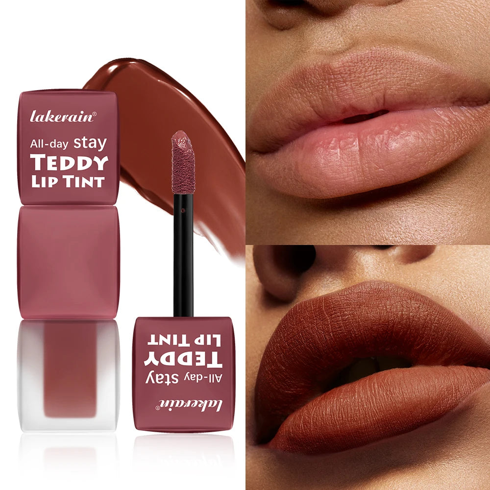 Teddy Lip Tint Waterproof Makeup Lip Stain Super Stay Long Lasting Matte Lipstick for Up To 12H Wear Mascara Tear 1 Count Oasis Select