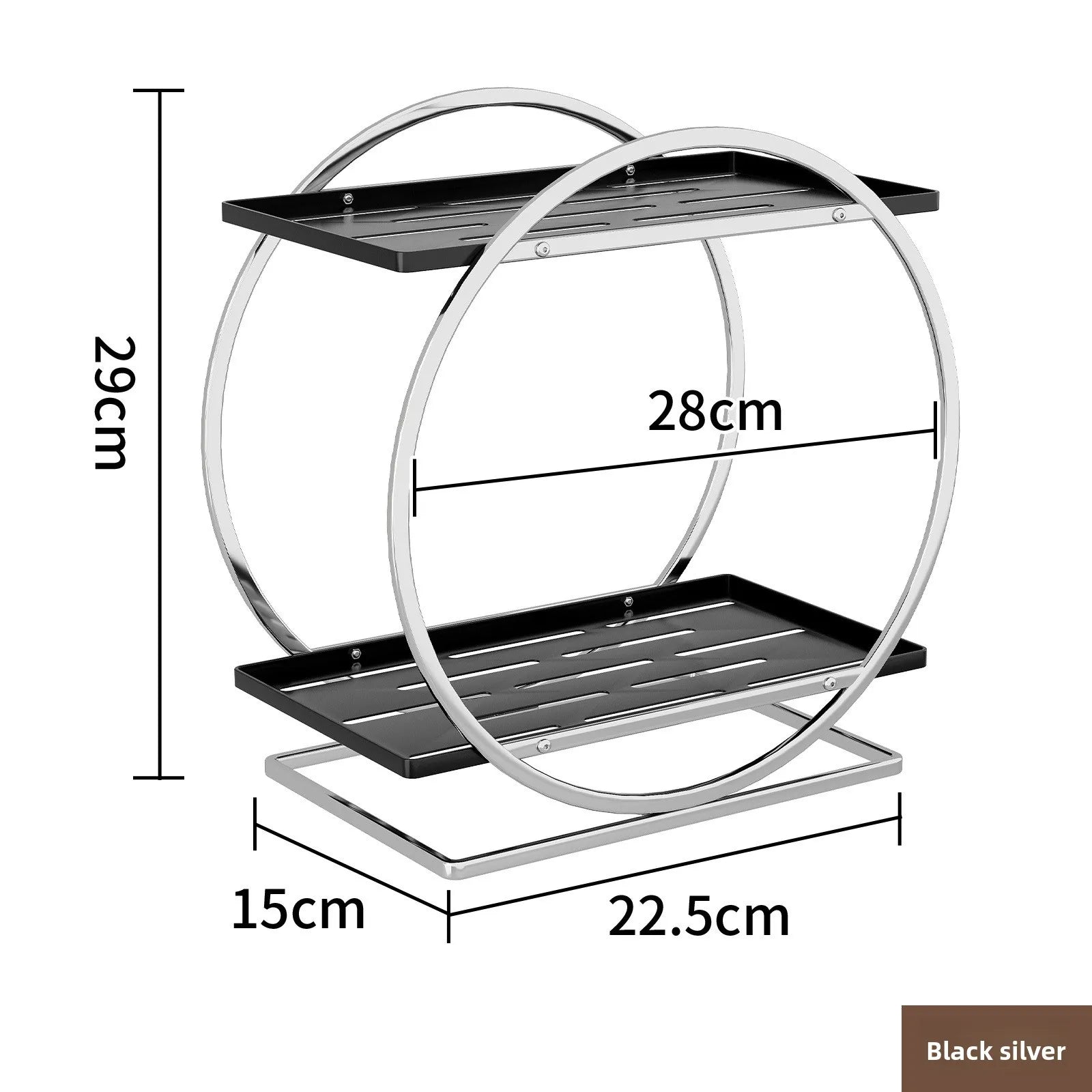 Light luxury toilet rack bathroom toilet hand wash countertop cosmetics storage box desktop vanity rack Oasis Select Black silver