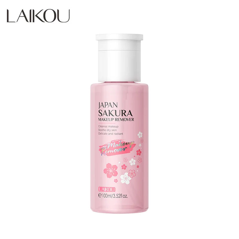 LAIKOU Portable Makeup Remover lashes Cleansing Liquid Water Lip Eye Gentle Care Make-Up Travel Skin Remover Face Skincare 100ml Oasis Select 100ml