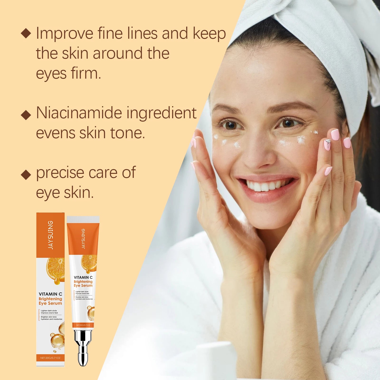 Vitamin C Anti Dark Circle Eye Cream Eye Bags Wrinkl-e Removal Under Eyes Lightening Firming Fine Lines Moisturize Eye Cream Oasis Select