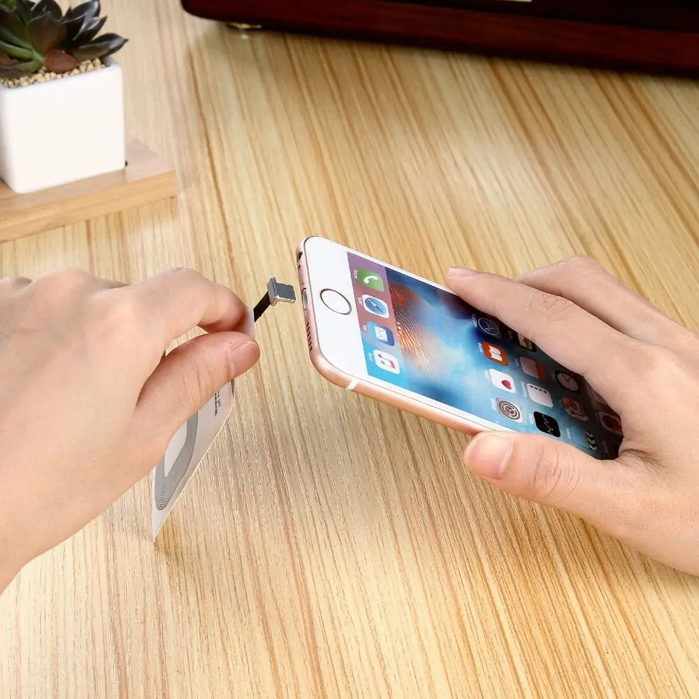 For iPhone 5 5S SE 6 6S 6Plus 7 Plus Android Type-C Adapter Qi Wireless Charging Induction Patch Charge Coil Receiver Charger Oasis Select