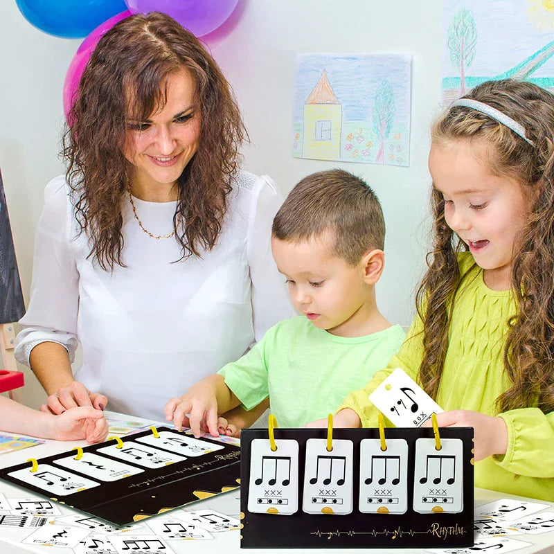 72PCS Music Enlightenment Learning Cards Note Instrument Rhythm Cognition Educational Tool Tabletop Early Education Flashcards Oasis Select