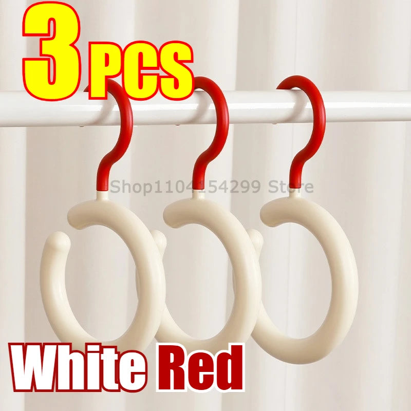 Hat Storage Clothes Hanger Invisible Luxury Multi-Function Hook Home Use New 2025 Plastic Coat Hanger Nordic Sle Adult Closet Oasis Select White-Red3