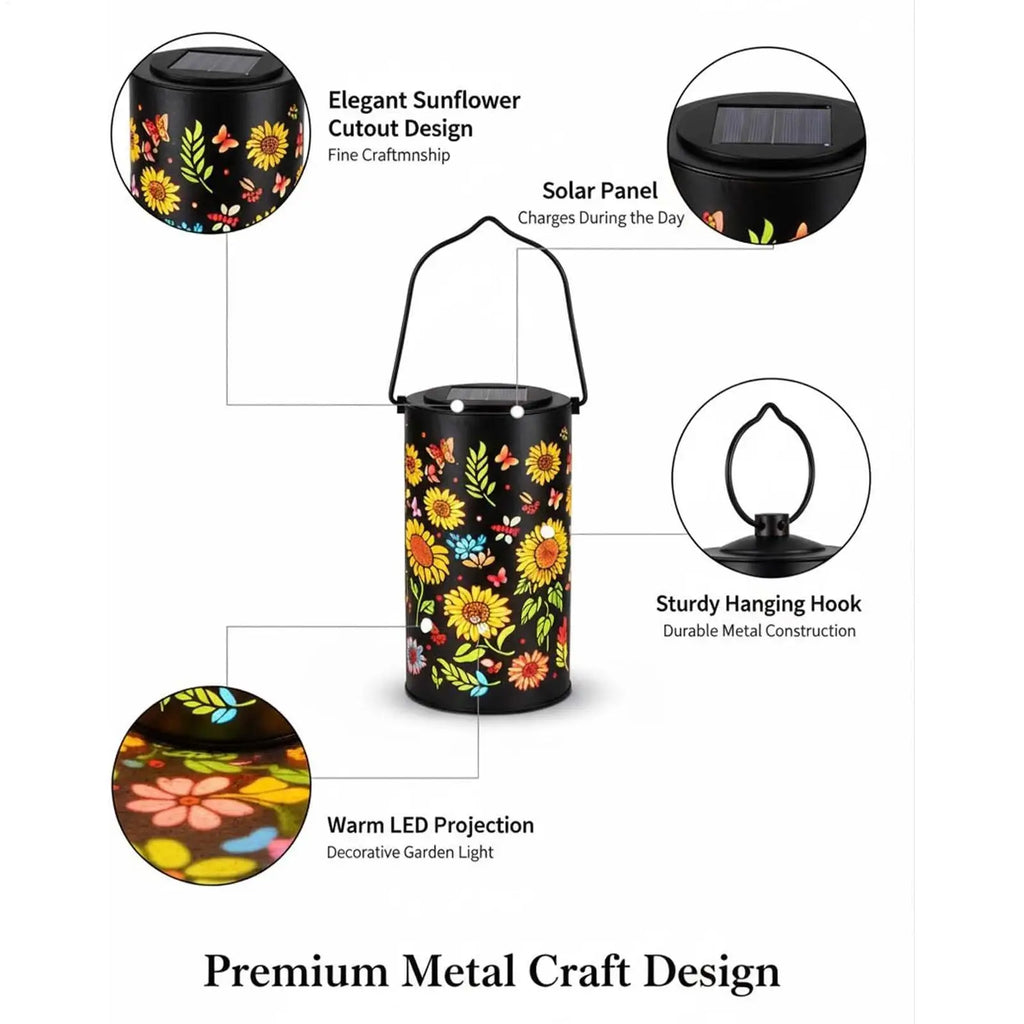 Solar Powered Sunflower Light Shadow Light Waterproof Outdoor Light For Night Pathway Lawn Garden Patio Decor Colorful Light Oasis Select