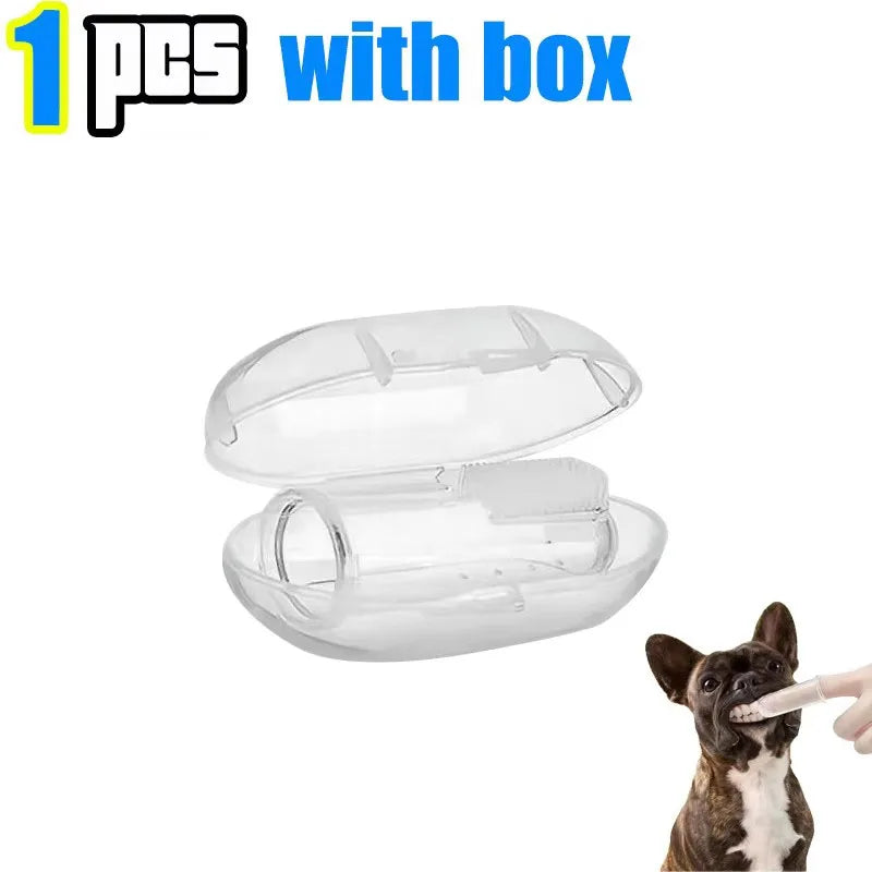 1/3/6Pcs Cat Dog Toothbrush Silicone Puppy Cat Finger Sleeve Toothbrushs Pet Finger ToothbrushPet Cleaning Supplies Oasis Select 1pcs with white box