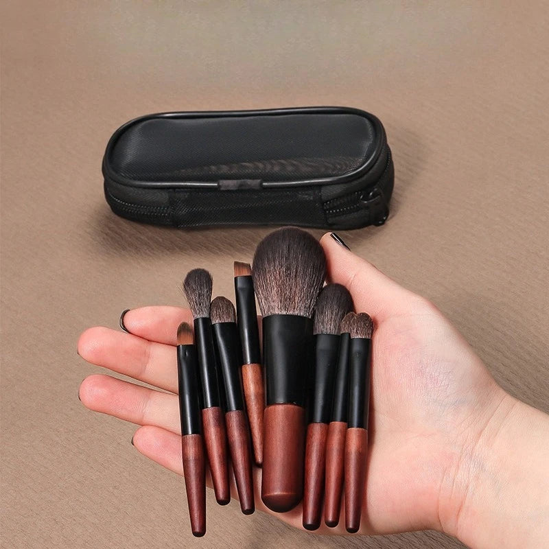 Mini Portable Makeup Brush Set Super Soft Animal Hair Eye Shadow Makeup Tools All Face Professional Oasis Select