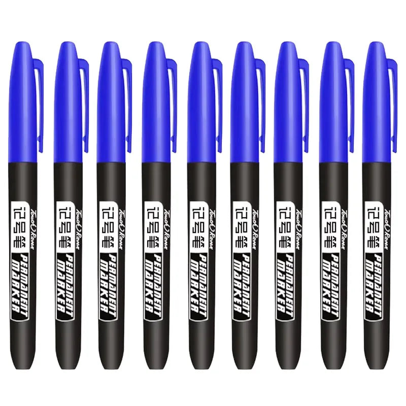 9/6/3pcs Permanent Art Marker Pen Fine Point Waterproof Ink Thin Nib Crude Nib Black Blue Red Ink 1.0mm Fine Color Marker Pens Oasis Select 9pcs blue