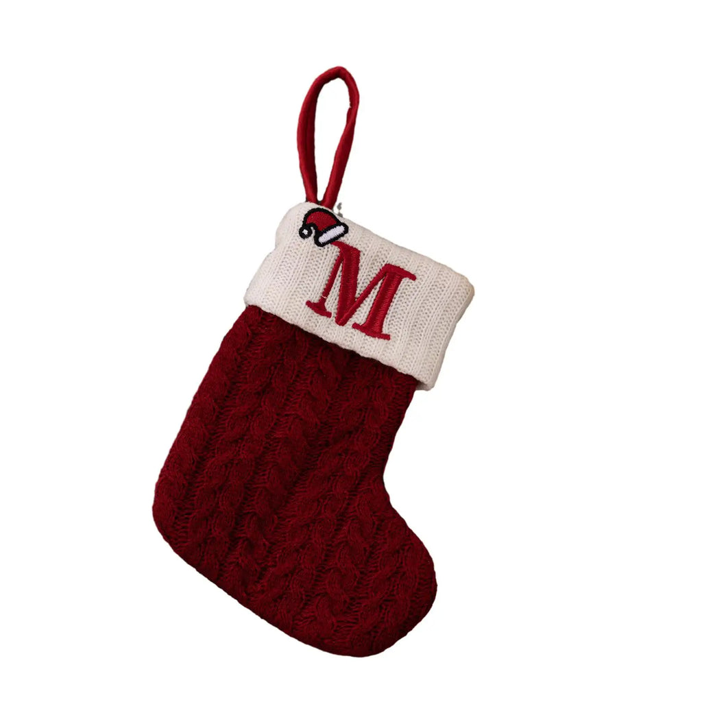 Socks Christmas Stocking Pendant Snowflake Stocking Decorating Ornament 20x10cm Alphabet Christmas Tree Useful Oasis Select M China Mainland
