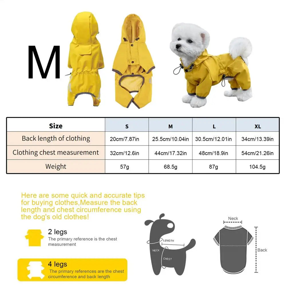 Dog Raincoats Adjustable Lightweight Clothes Rain Jacket for Dogs for Winter Christmas Halloween Snow Walking Hunting Rainy Oasis Select Yellow M