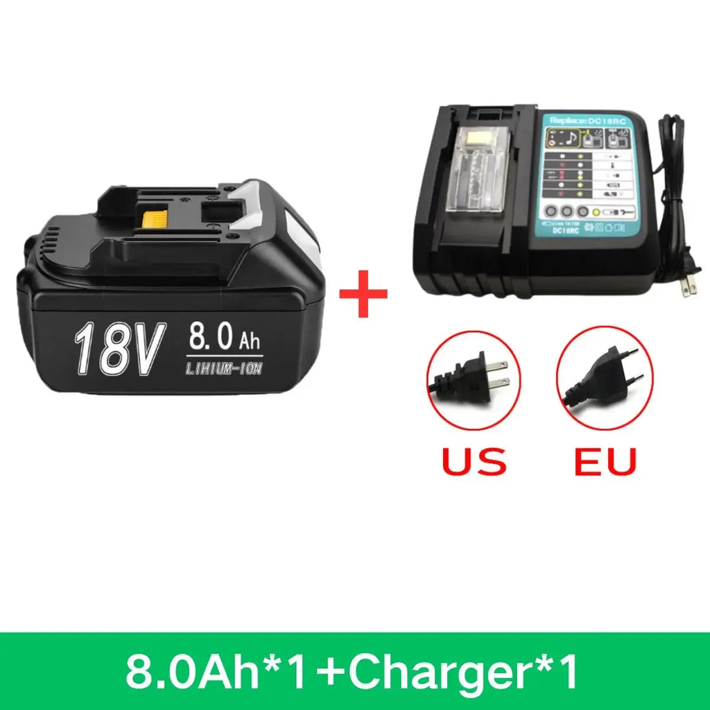 For Makita 18V 6Ah8Ah12Ah Battery Rechargeable Battery 18650 Lithium-ion Cell Suitable For Makita Power Tool Oasis Select 8Ah 1pcs 1charge