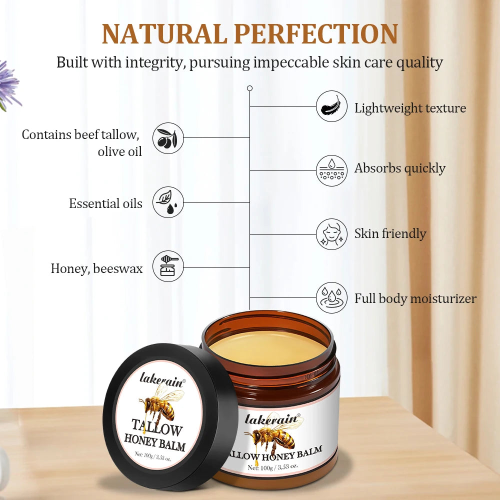 Tallow Honey Balm Long-lasting Moisturizing Skincare Beef Tallow Face Cream Nourishing Body Lotion Face Cream Care Cosmetics Oasis Select