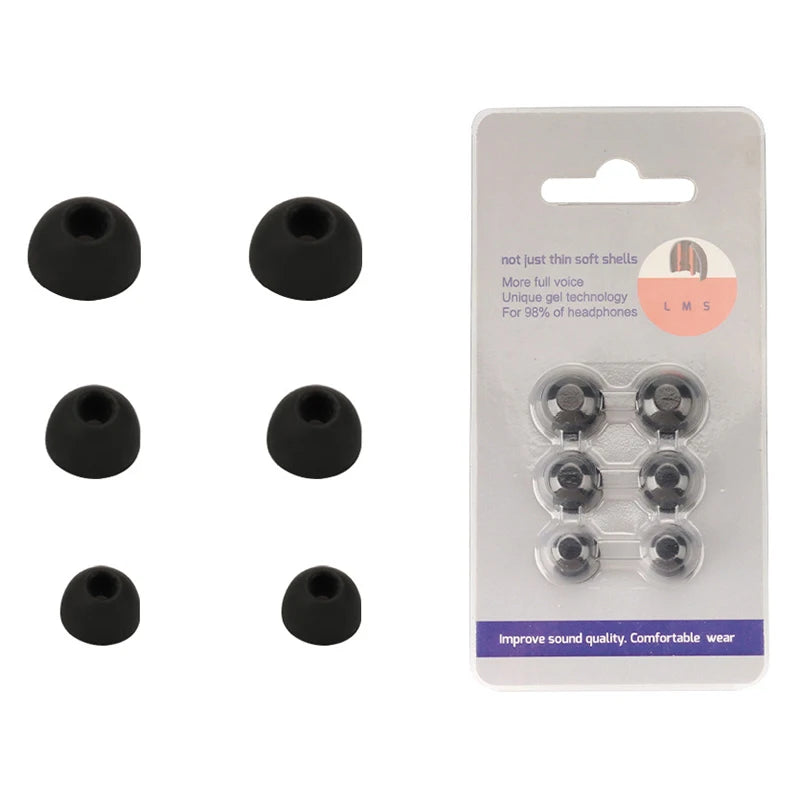 3 Sizes Silicone Ear Tips For Soundcore Liberty 4 NC Earbuds Eartips For Life P2 P3 A20i TWS Tips Headphones Earplugs Oasis Select Black