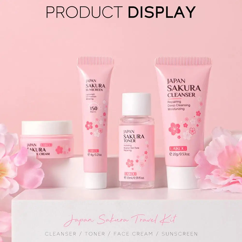 LAIKOU Sakura 4-Piece Skincare Set – Hydrating Gift Kit Skincare Gift Set Oasis Select