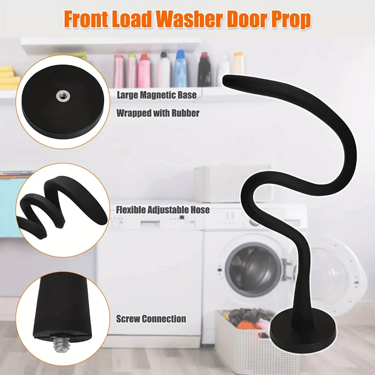Front Washing Machine Door Strong Magnet Bracket Strong Magnetic Washing Machine Door Door Bracket Magnet Snake-Shaped Silicone Oasis Select