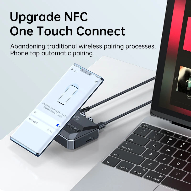 NFC Bluetooth 5.3 Audio Receiver RCA 3.5mm AUX USB Wireless Adapter With MIC Support U-Disk/TF Card Play For Car Kit Speaker Oasis Select
