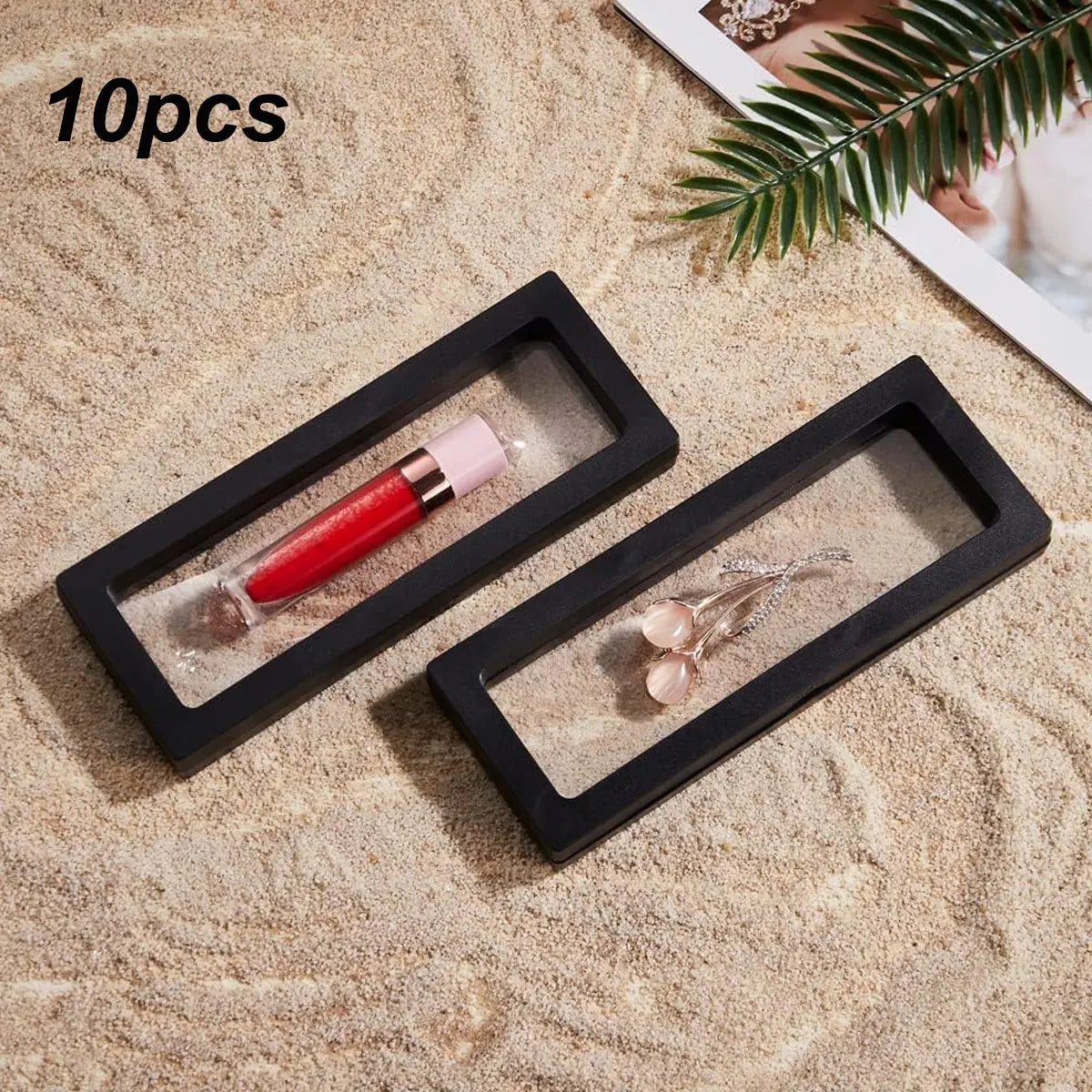 10pcs,Transparent floating frame display rack, floating storage box, jewelry display box, necklace, watch, bracelet dust box Oasis Select