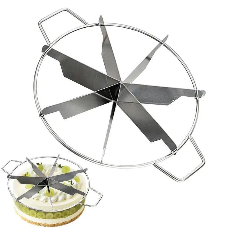 Cheesecake Slicer Cake Portion Cutter Stainless Steel Round Pastry Cheese Pizza Cutting Press Tool Kitchen Gadgets with Handles Oasis Select
