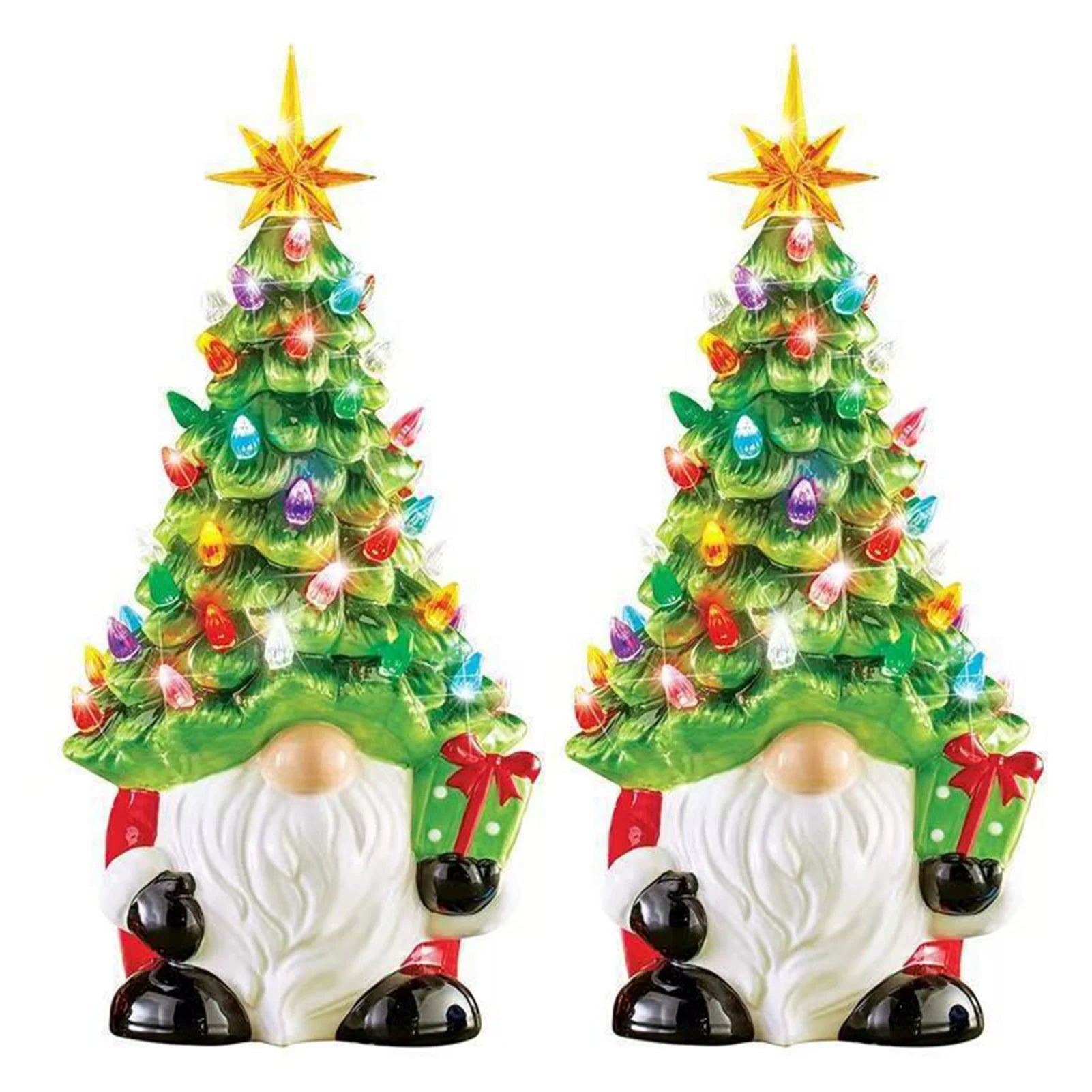 LED Lighted Gnome Christmas Ornament | Resin Tabletop Decor