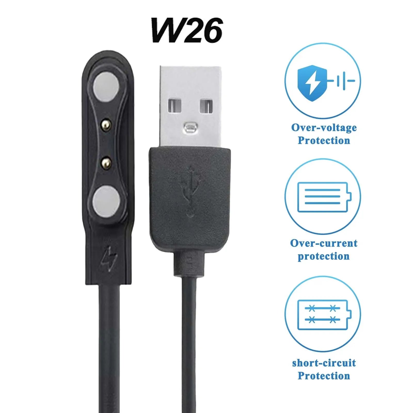 2-Pin 4.0mm Magnetic USB Charging Cable for Smartwatches Smartwatch Charging Cable Oasis Select