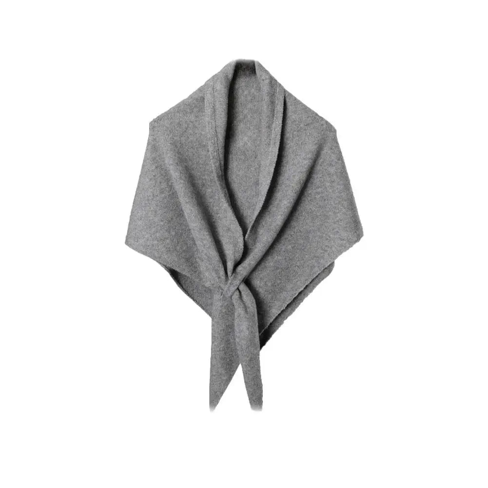 Women's Knitted Triangle Scarf – Soft Wool Blend Shawl Wrap