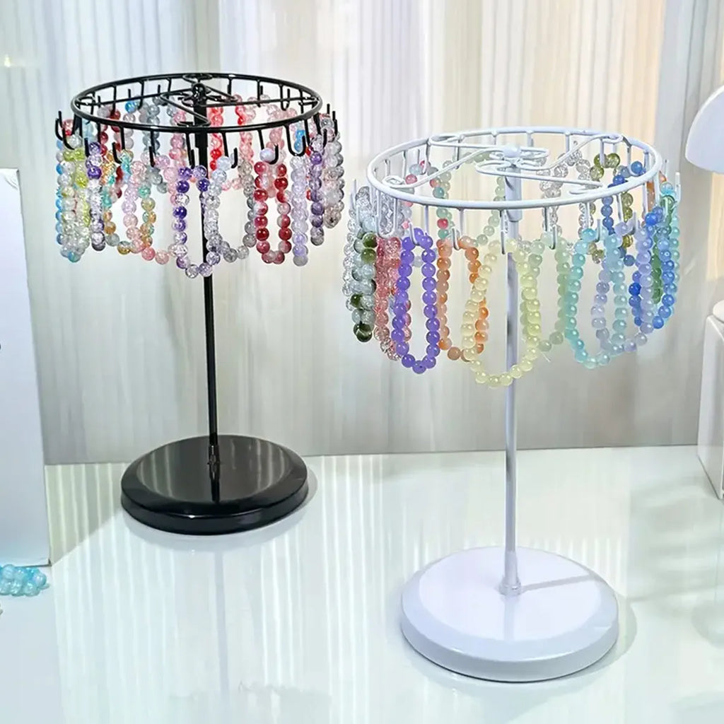 1pc Iron Jewelry Rack, Rotating Necklace Display Rack with 23 Hooks, Jewelry Storage Rack, Suitable for Earrings, Bracelets, Etc Oasis Select