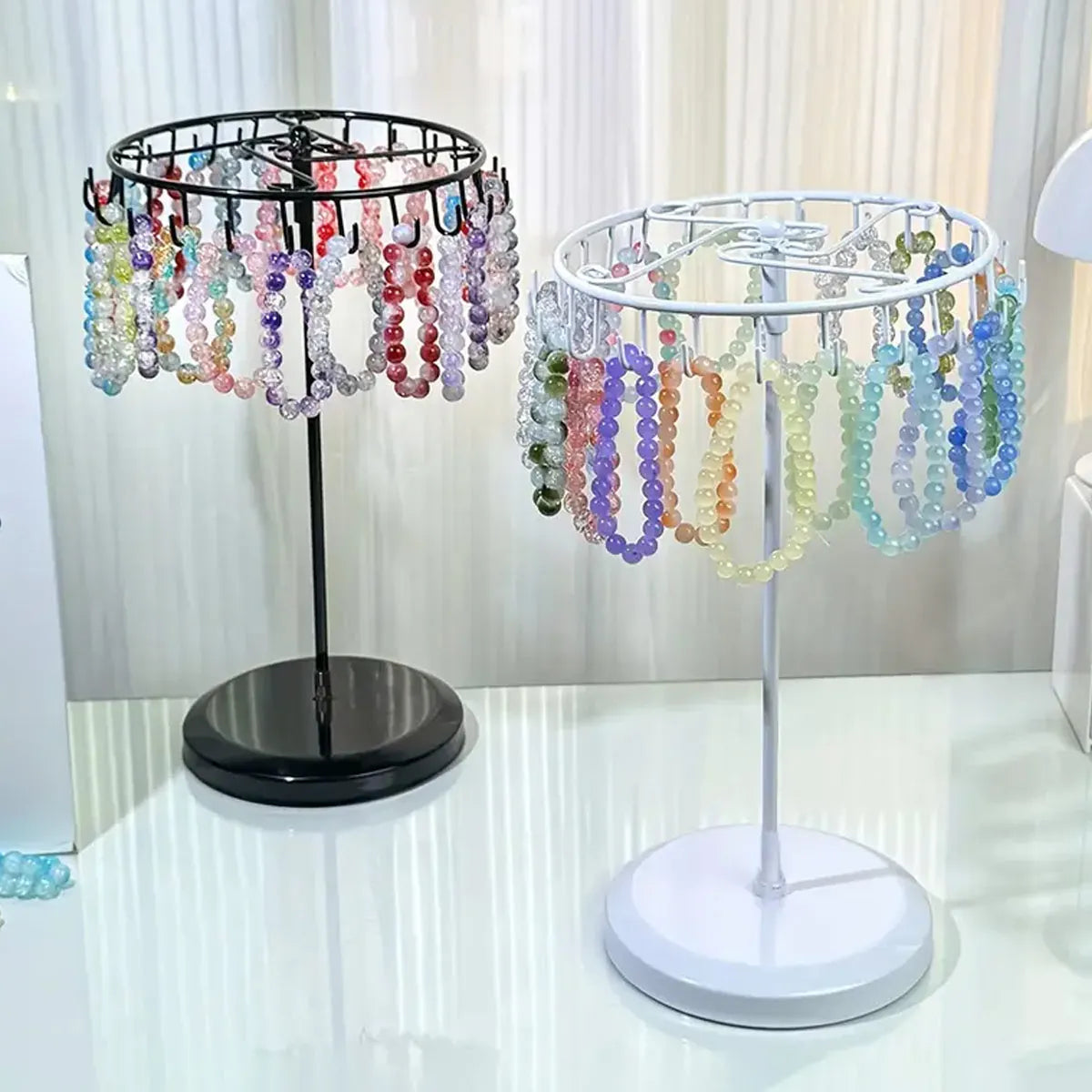 1pc Iron Jewelry Rack, Rotating Necklace Display Rack with 23 Hooks, Jewelry Storage Rack, Suitable for Earrings, Bracelets, Etc Oasis Select