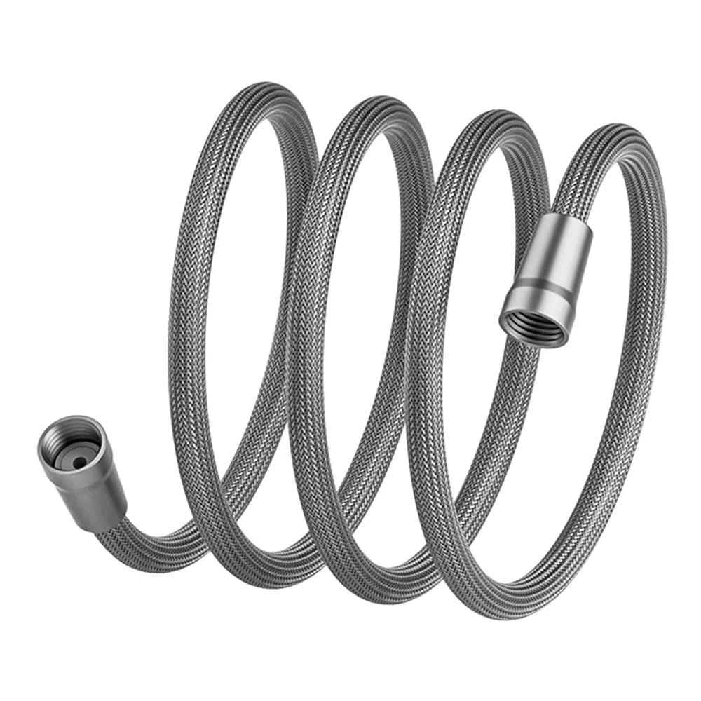 1.5/2 Meter Anti Winding Handheld Shower Hose Universal Interface GI/2 Shower Tube Flexible High Pressure Bath Shower Nylon Pipe Oasis Select Silver-2Meter