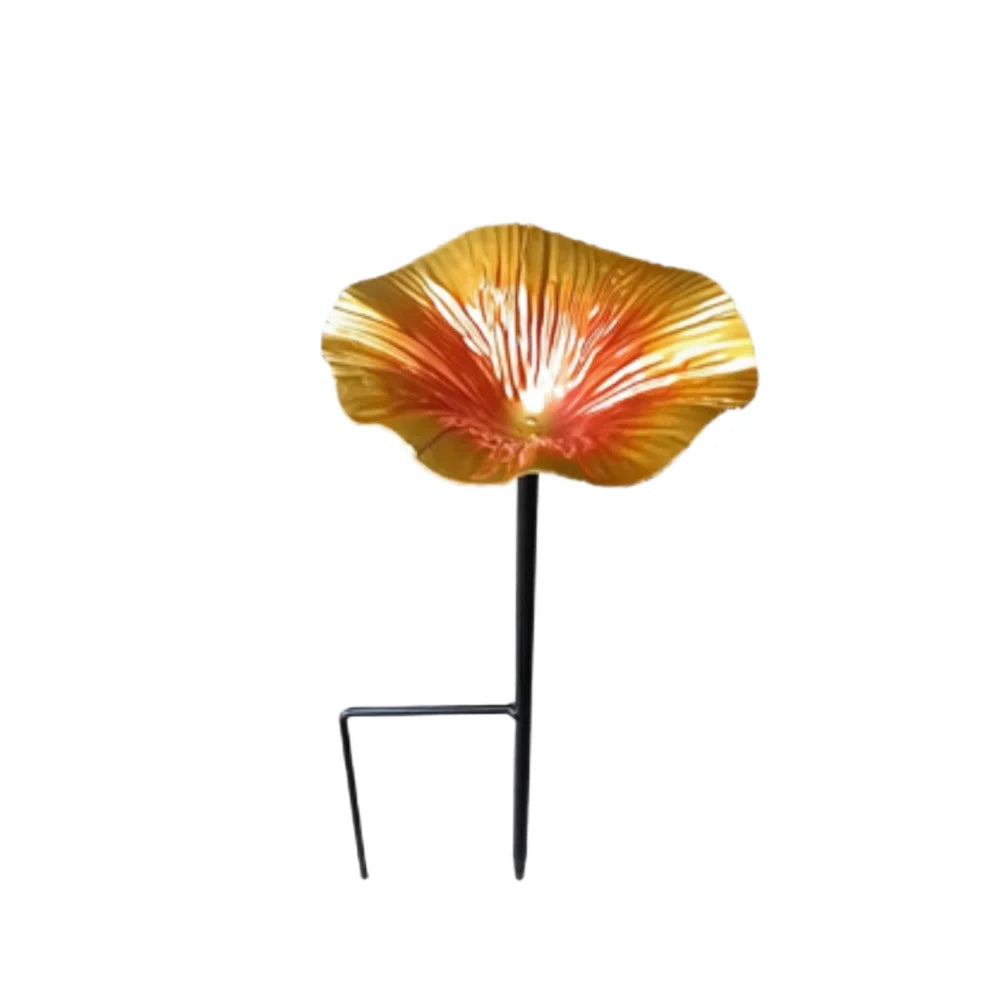 Flower Shaped Bird Feeder And Bath Metal Garden Decor For Outdoor Wildlife Watching Bee Watering Station Oasis Select Yellow