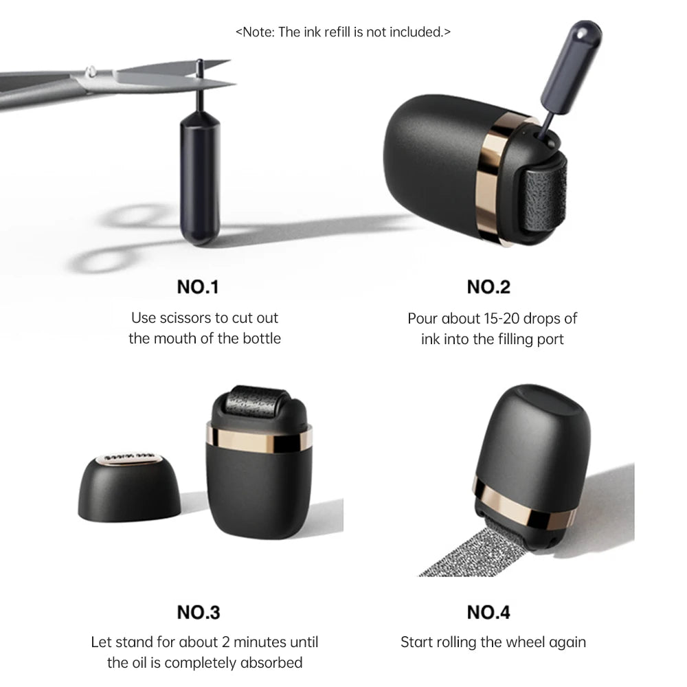 ID Protector Ink Roller Wide Identity Theft Protection Confidential Roller Signature Stamp for Data Privacy 21mm Scrolling Width Oasis Select