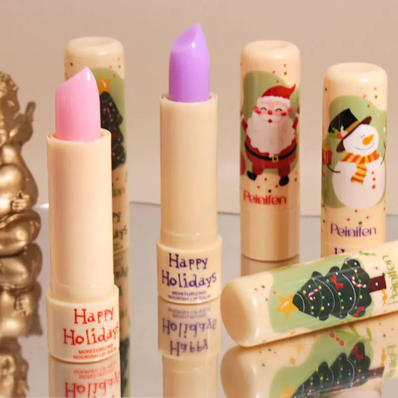 PEINIFEN 3-Pack Christmas Color Changing Lip Balm – Vitamin E Color Changing Lip Balm Oasis Select