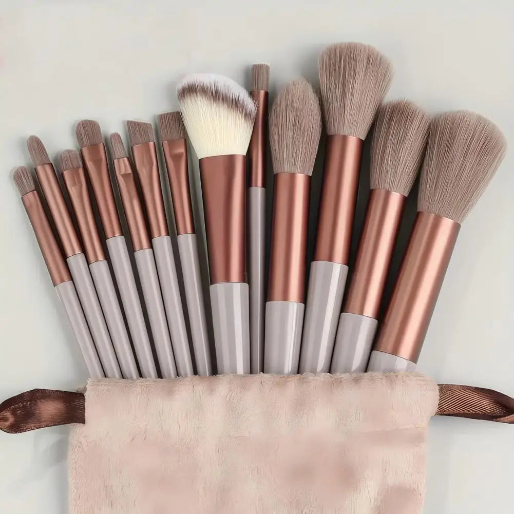 13-Piece Professional Makeup Brush Set with Soft Bristles & Pouch Makeup Brush Set Oasis Select