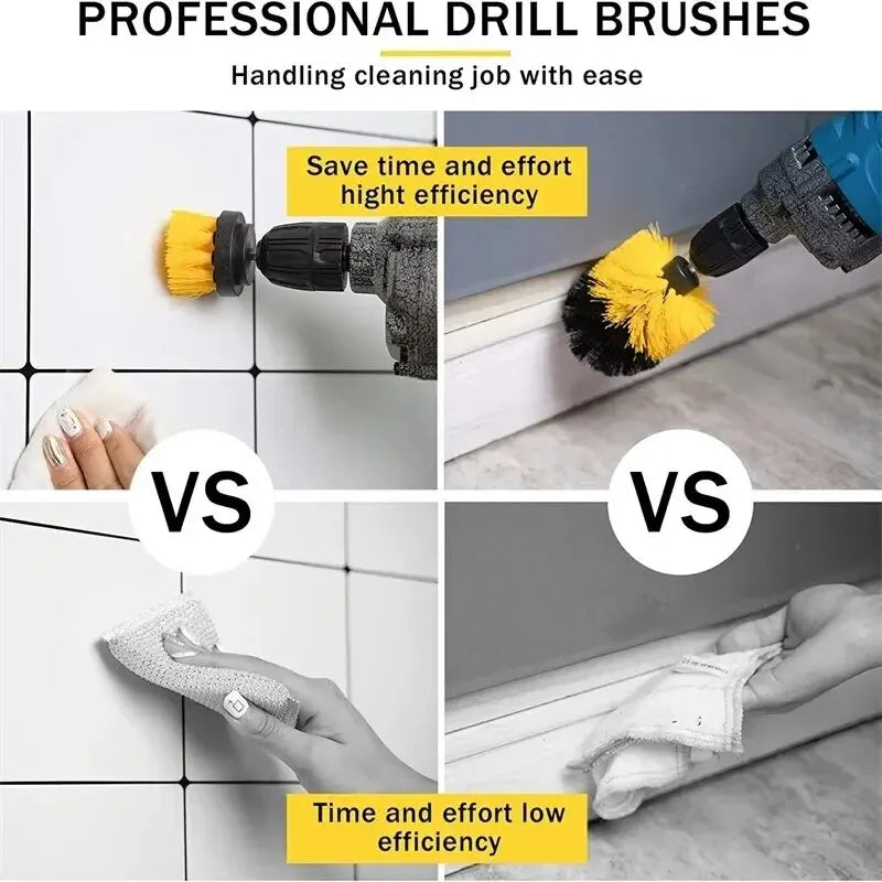 3-Piece Drill Brush Attachment Set – Tile, Grout & Carpet Scrubber Drill Brush Set Oasis Select