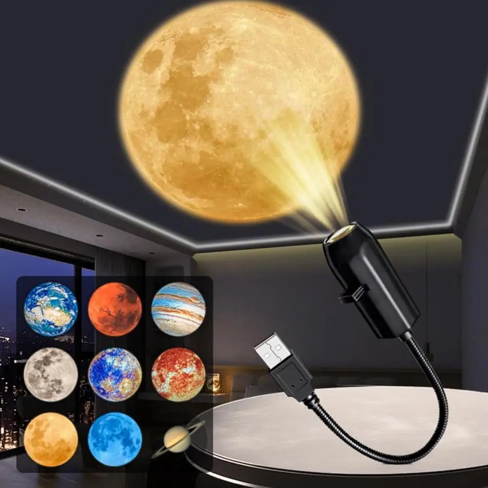 USB Plug-in Projection Lamp Planet Christmas Halloween Theme Replacement Light For Bedroom Ceiling Decor Oasis Select