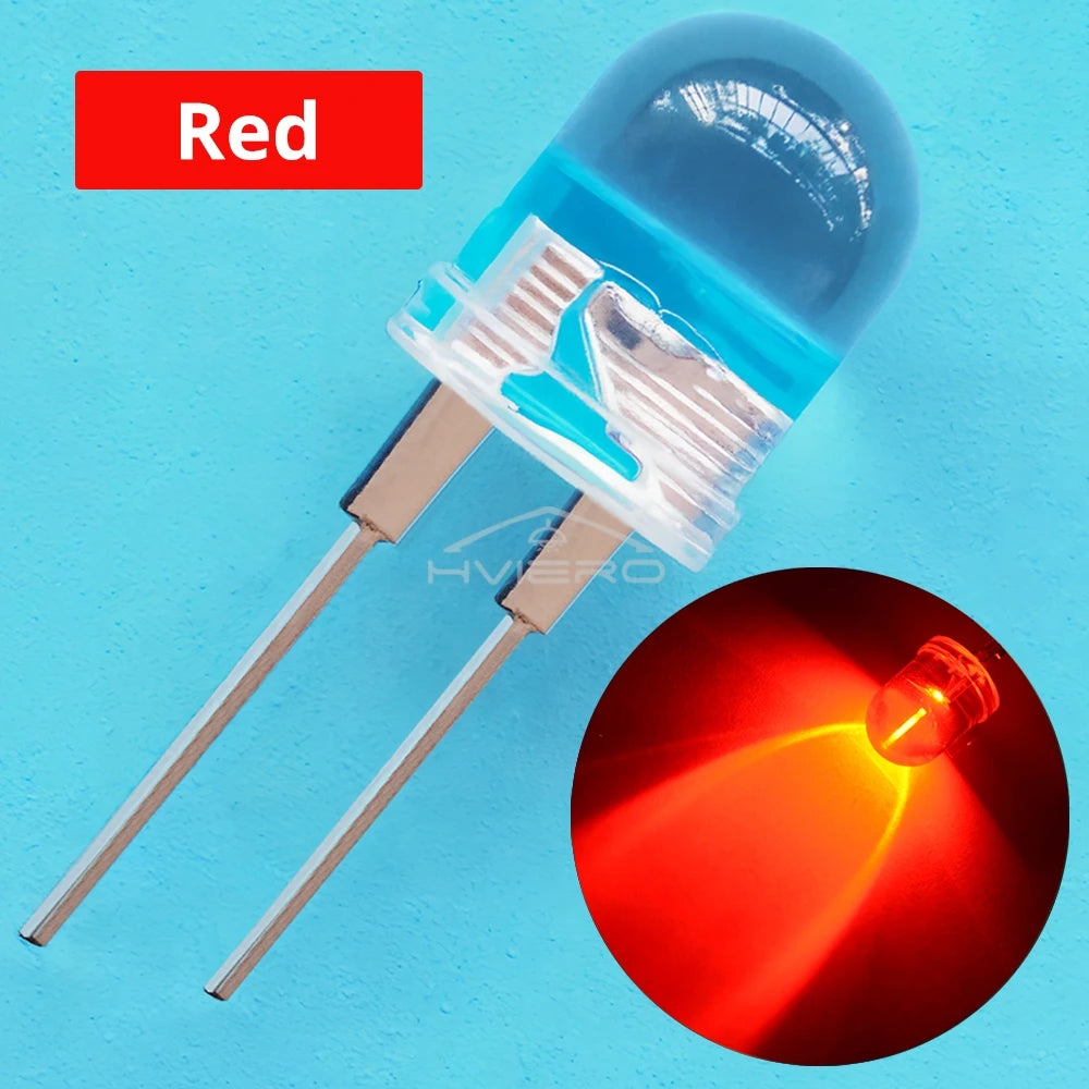 50PCS 10mm Round LED Diodes – High Brightness Multi-Color