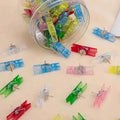 1Box 20pcs Portable Photo Clips Plastic Mini Spring Clear Clothes Pegs For Photo Paper Craft Clips Clothespin Party Oasis Select MULTI