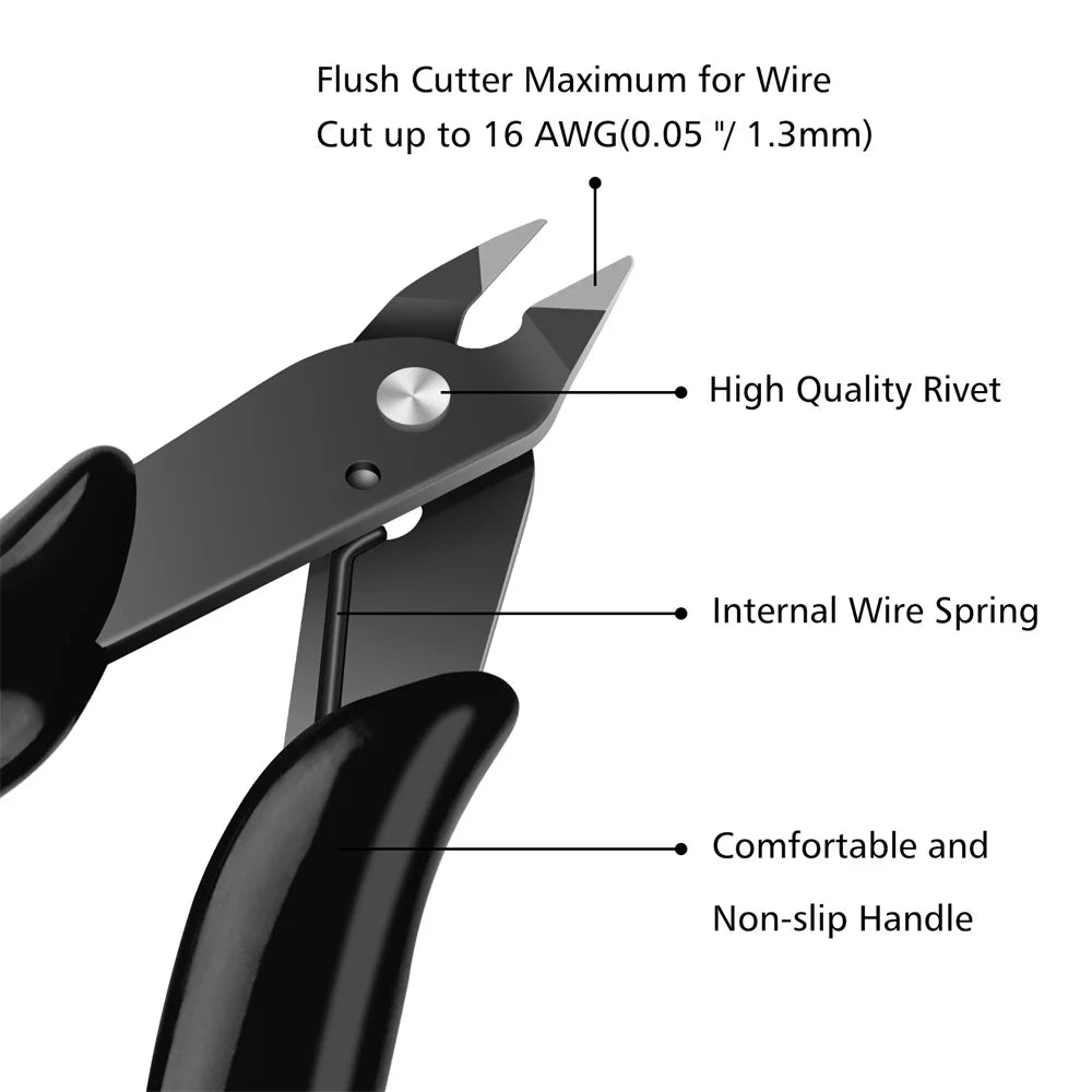2Pcs Mini Nose Cutting Plier Electrical Wire Cable Cutter Metal Side Snips Flush Pliers Convenient Durable Tool Oasis Select