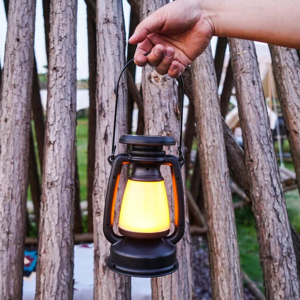 USB Rechargeable Camping Light Portable Camping Lanterns Hanging Tent Light 3000-5000K Stepless Dimming with Solar Charging Oasis Select