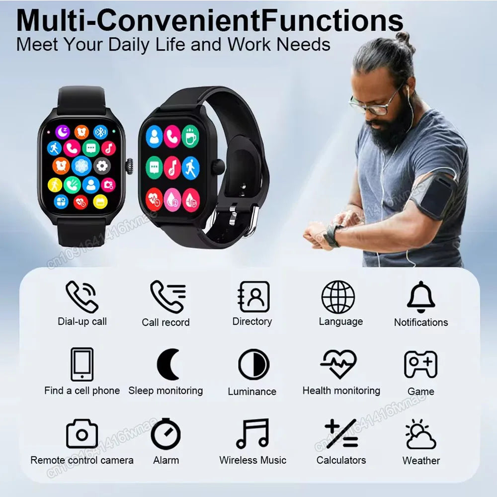 Military GPS Smartwatch – Bluetooth Calls, IP67, Multi-Sport