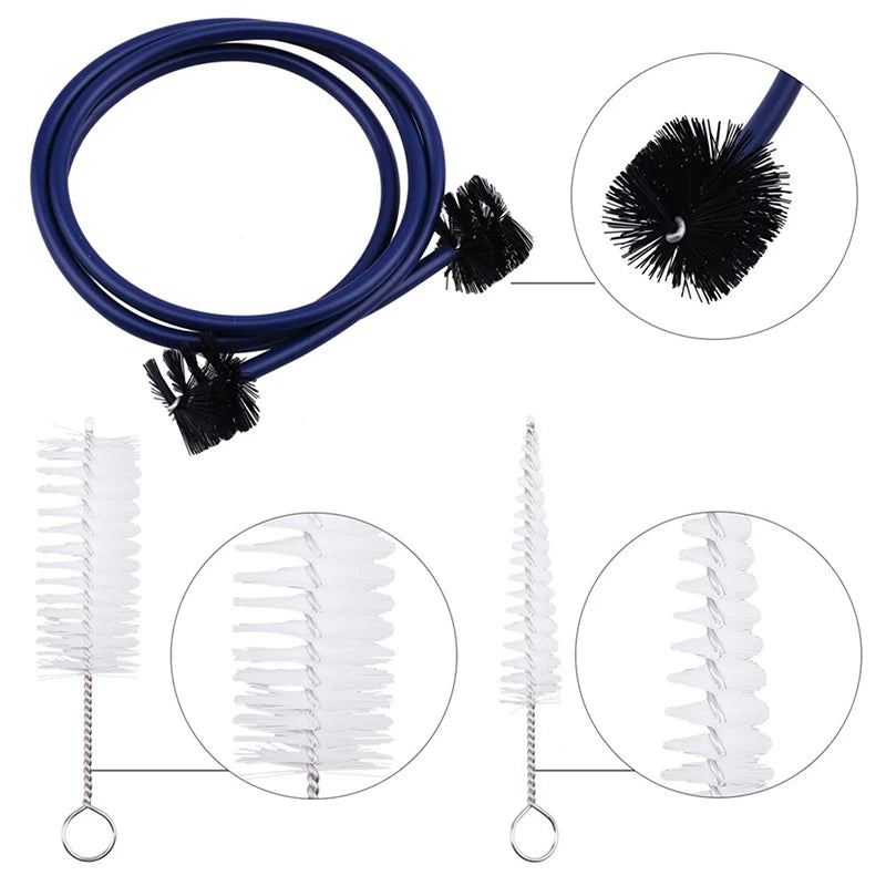 New 1 Set Trumpet Maintenance Kit Bendable Grasp Snake Brush Mouthpiece Brush Cornet Cleaning Kit Musical Instrument Accessories Oasis Select 1 set