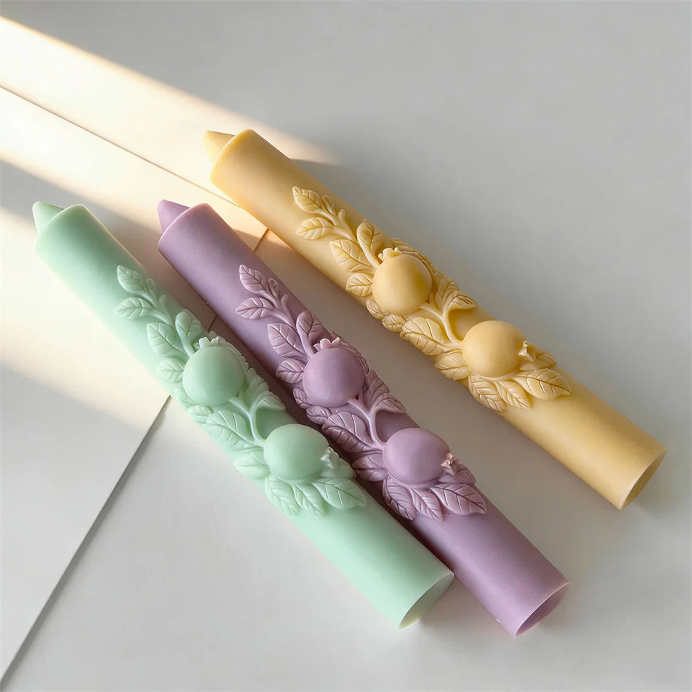 DIY Pomegranate Relief Long Rod Silicone Candle Mold Handmade Aroma Candle Molds Long Pole Soy Wax Candle Making Supplies Oasis Select