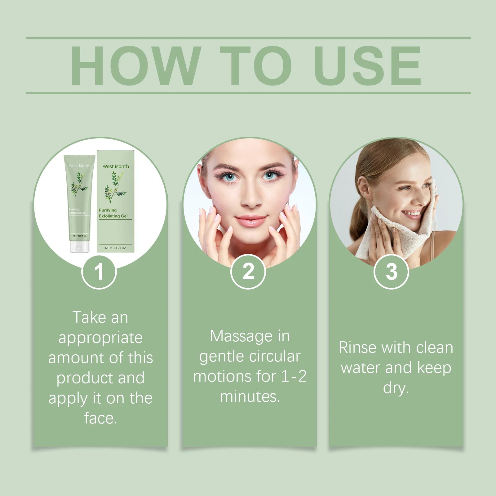 Purify Exfoliating Gel To Improve Dullness, Dryness, Deep Cleansing Pores, Brightening and Firming Oasis Select