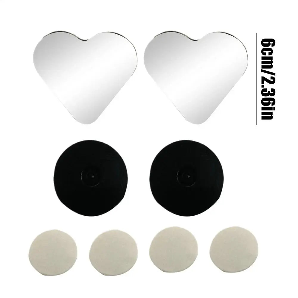 Blind Spot Mirrors 2 Pieces Heart Shaped Rearview Convex Mirror Removable Adjustable Safety Assist Glass Wide Angle Auto Parts Oasis Select 6cm