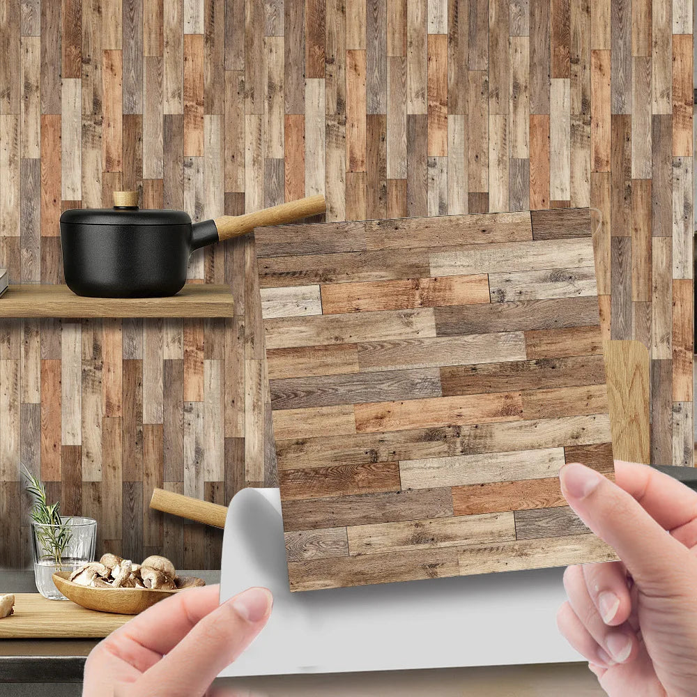 Imitation wood grain texture tiles pasted antique self-adhesive tiles pasted retro wall stickers can be removed Oasis Select WDT004 20cm x 20cm 20pcs