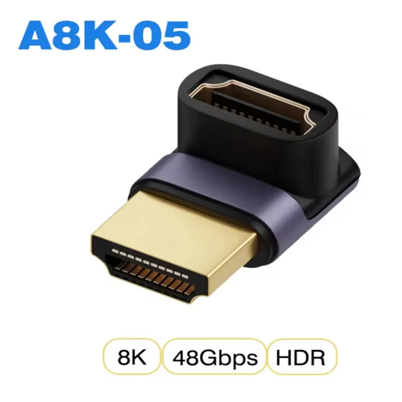 HDMI2.1 Cable Adapter HDMI Male to Female Converter Adapter Support 8K 60Hz 4K 120Hz 48Gbps For HDTV Computer Laptop Monitor Oasis Select A8K-05
