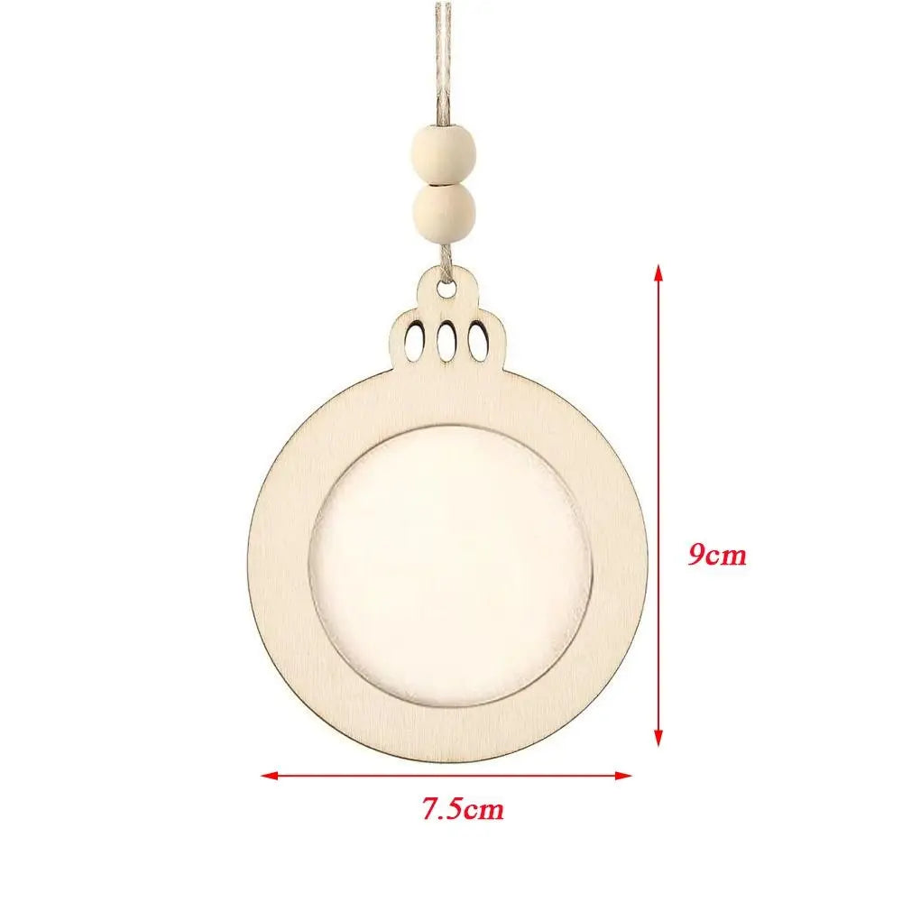 6-Pack Wooden Christmas Frame Ornaments – DIY Coloring Xmas Decor