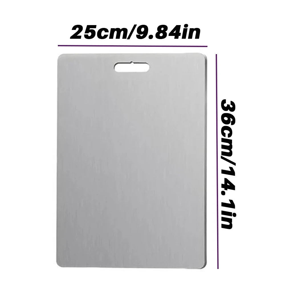 New stainless steel cutting board, multiple materials, for kitchen, home, camping, parties, and barbecues, usable on both sides Oasis Select
