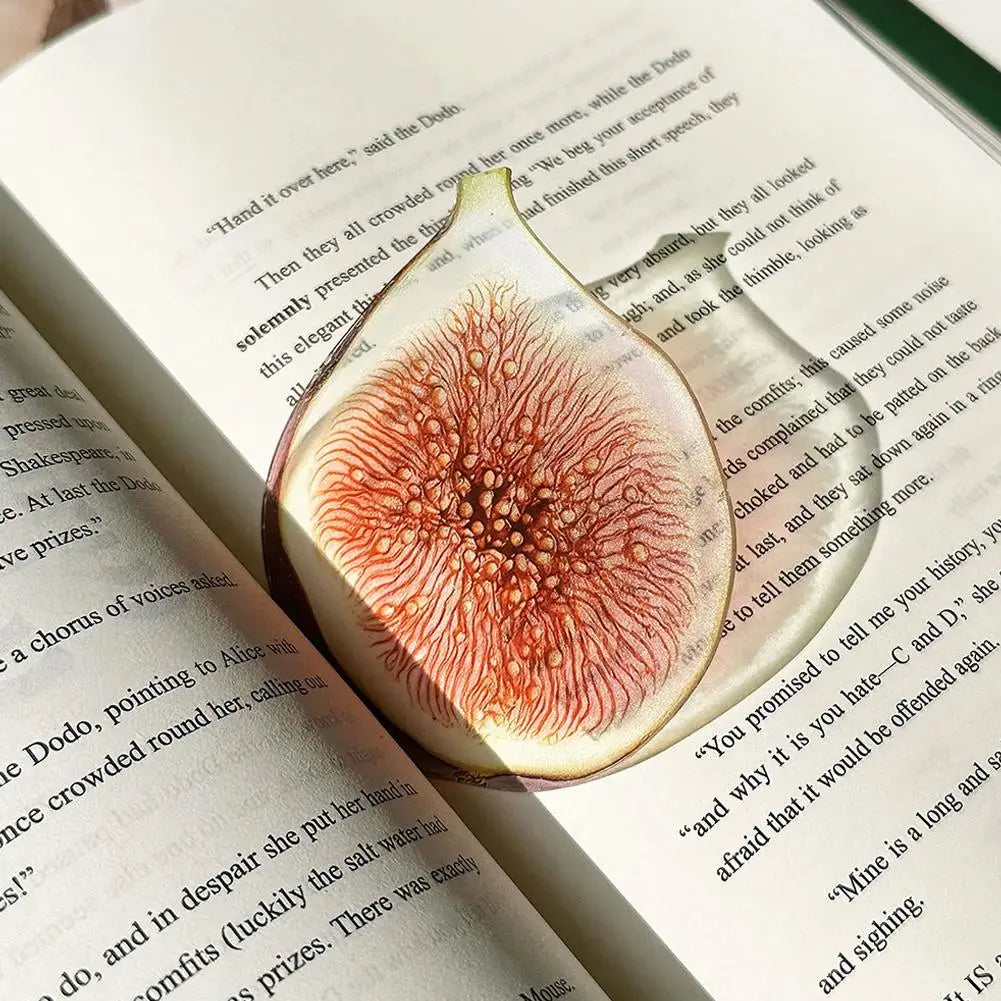 3D Effect Acrylic Fruit Bookmark Cute Translucent Watermelon Orange Page Clips Creative Reading Stationery Gift For Kids Friends Oasis Select Fig