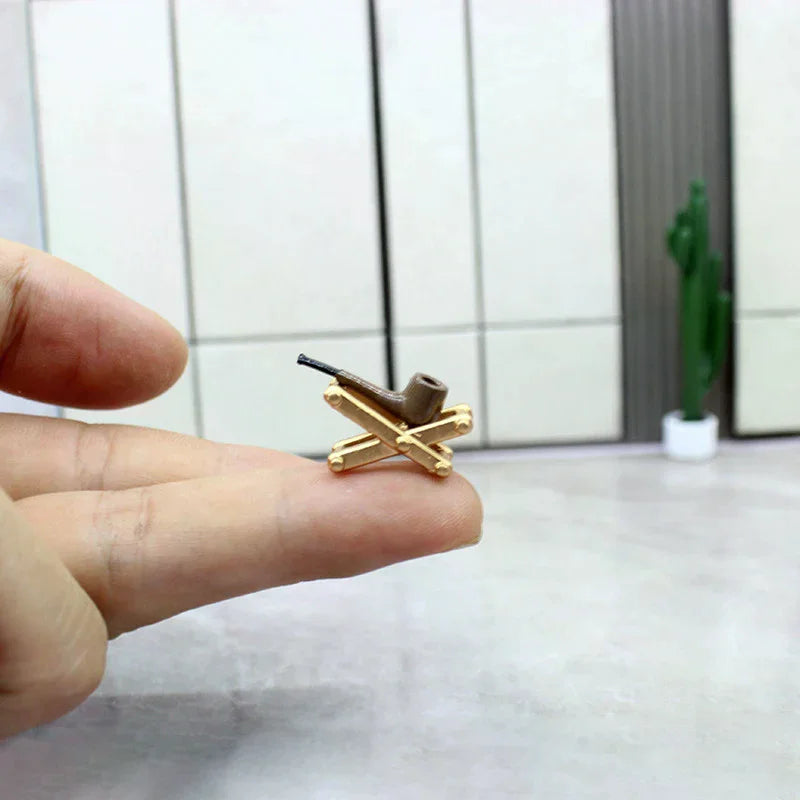 1:12 Dollhouse Simulation Pipe W/ Rack Model Dollhouse Miniature Handheld Pipe Toy Micro Scene Decor Doll Dress Up Toy Oasis Select