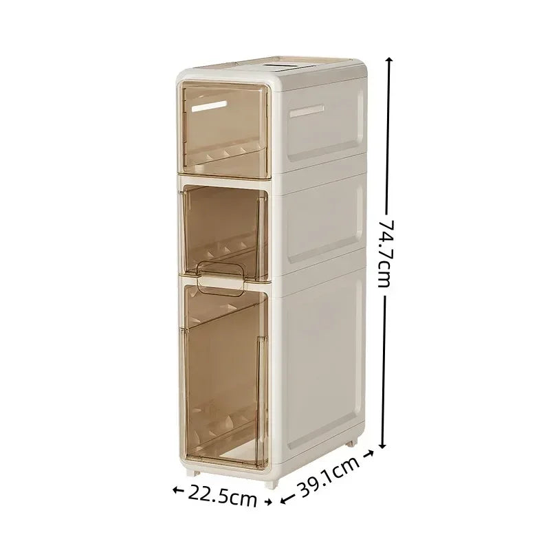 Multi-functional Crack Locker, Clothing Sundries, Drawer Type Storage Cabinet, Bathroom Gap, Layered Storage Cabinet Oasis Select B-Layer 3